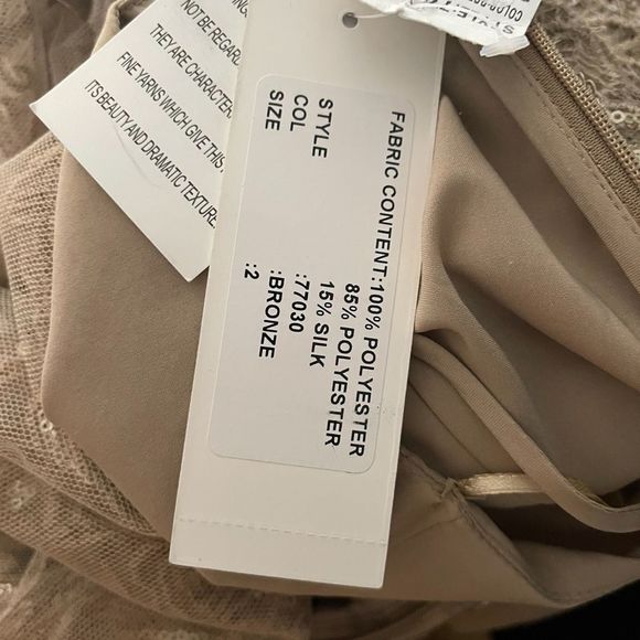 Teri Jon Embellished Floral Lace Illusion 3/4 Sleeve Gown Dress US 2 $1000 - Picture 9 of 9